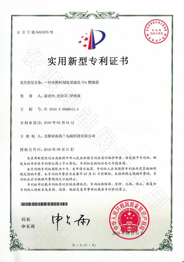 一种多燃料制氢顶烧低NOx点火器